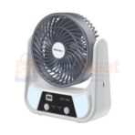 Novena USB Rechargeable Mini Fan with LED Light & Power Bank | Portable 360° Rotating Desk Fan