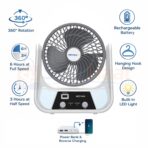 Novena USB Rechargeable Mini Fan with LED Light & Power Bank | Portable 360° Rotating Desk Fan - Image 4