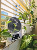 Novena USB Rechargeable Mini Fan with LED Light & Power Bank | Portable 360° Rotating Desk Fan - Image 8