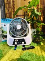 Novena USB Rechargeable Mini Fan with LED Light & Power Bank | Portable 360° Rotating Desk Fan - Image 10